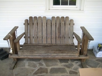 Wooden porch glider