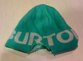 Chewed ski hat