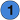 Blue circle with a number 1 inside of it