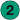 A Dark Green Button with a 2 on it