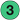 A Light Green circle with a number 3 in it