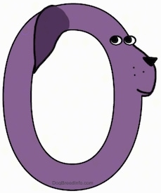 A drawn picture of a dog that is also the letter O