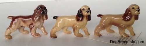 The right side of three different variations of a Cocker Spaniel