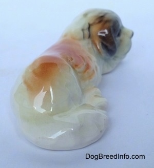 Top side view of a ceramic St. Bernard puppy